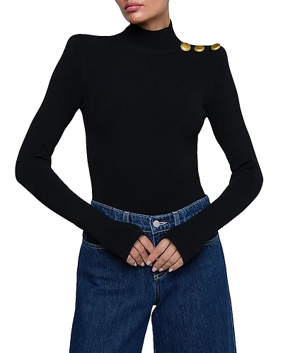 L'Agence Jennis Mock Neck Knit Bodysuit