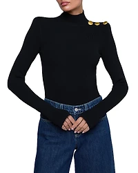 L'Agence Jennis Mock Neck Knit Bodysuit