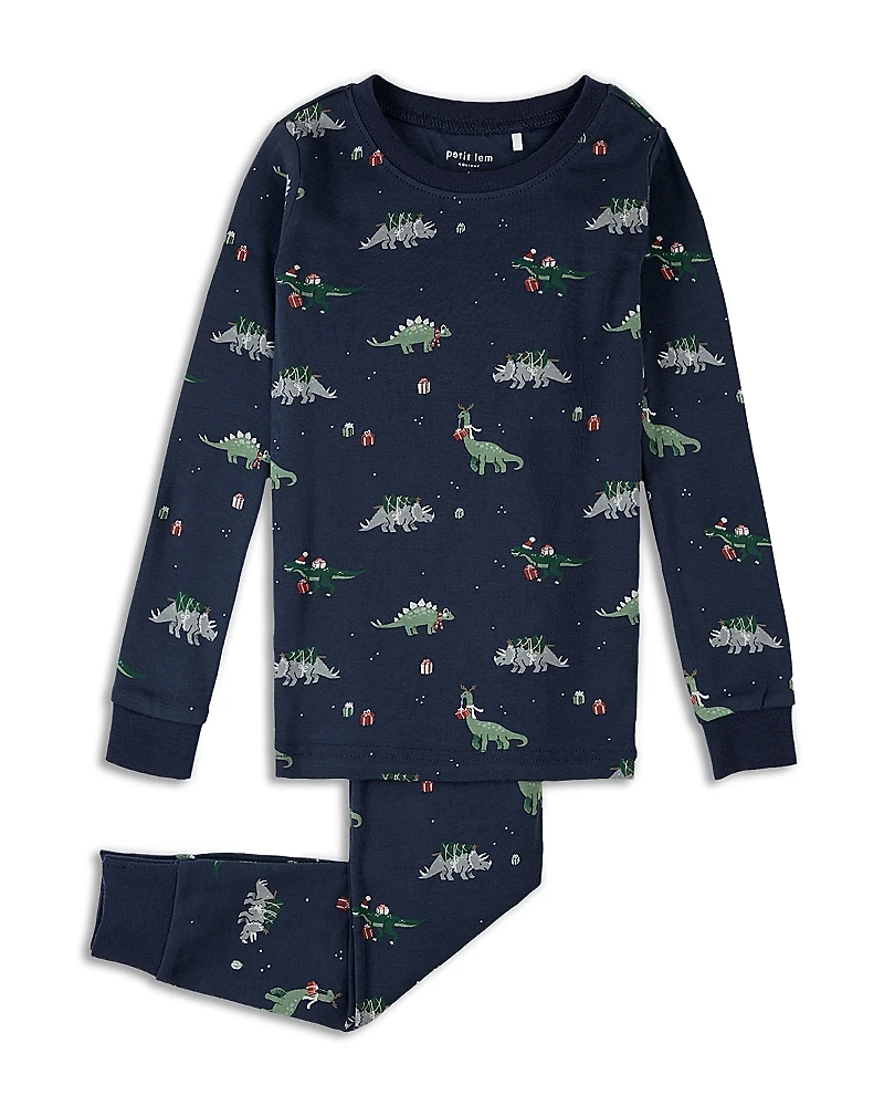 petit lem Boys' Holiday Dinosaur Print Pajama Set - Little Kid