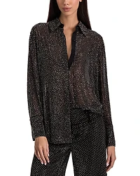 Alice and Olivia Embellished Button Down Top
