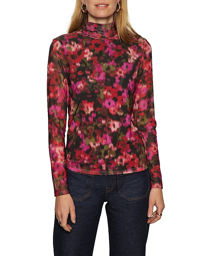 Sanctuary Mock Neck Mesh Top