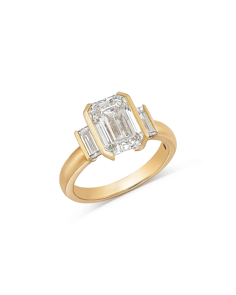 Bloomingdale's Fine Collection Luxe Collection Certified Lab Grown Diamond Emerald Cut & Baguette Engagement Ring