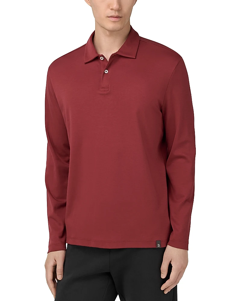 Boggi Milano Pima Interlock Long Sleeve Polo