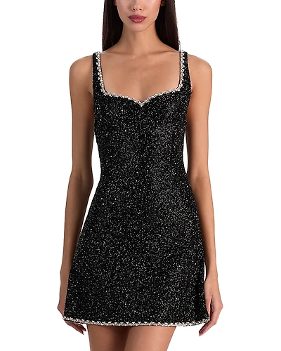 Alice and Olivia Eve Embellished Sweetheart Dress