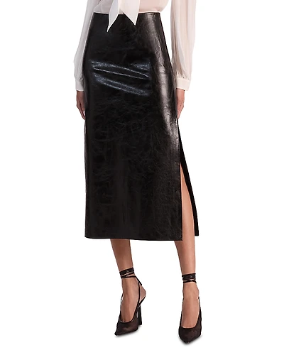 Alice and Olivia Maeve Faux Leather Slip Skirt