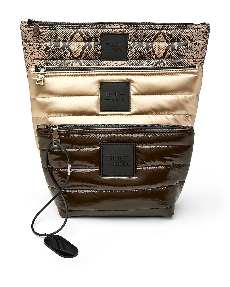 Think Royln Travel Trio Quilted Nylon Travel Organizer Bags, Set of 3