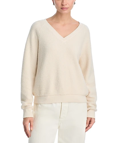 perfectwhitetee Reverse Fleece V Neck Sweatshirt