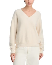 perfectwhitetee Reverse Fleece V Neck Sweatshirt