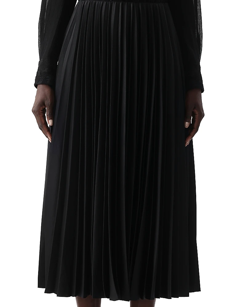 Jason Wu Collection Crepe Satin Pleated Midi Skirt