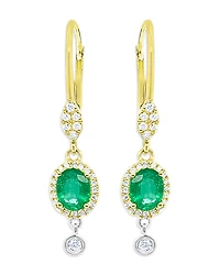 Meira T 14K White & Yellow Gold Emerald & Diamond Drop Earrings