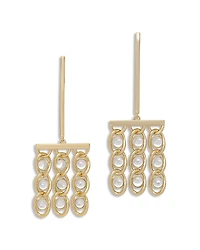 Ramy Brook Glass Chain Jewelry Dominika Glass Stone Chain Drop Earrings