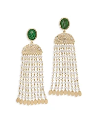 Ramy Brook Stone Charm Jewelry Marcia Fringe Drop Earrings