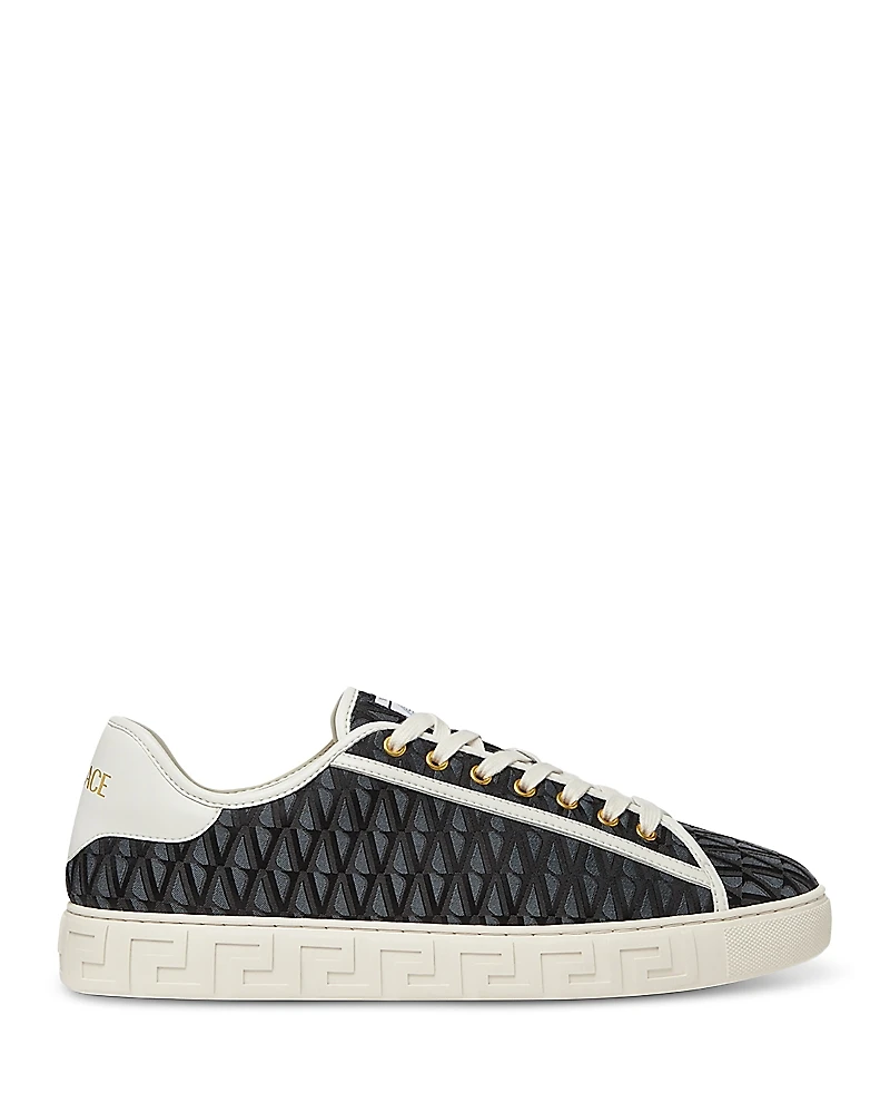 Versace Men's Jacquard V Fabric Low Top Sneakers