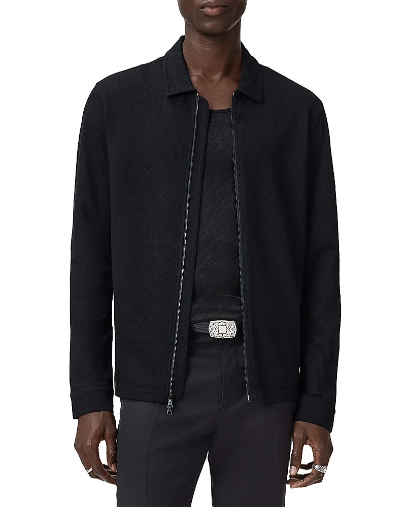 John Varvatos Kassen Jacquard Zip Front Shirt Jacket