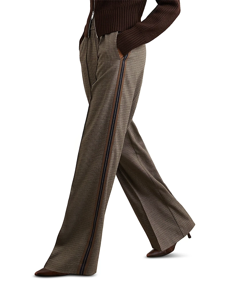 Reiss Petite Tarley Side Stripe Check Pants