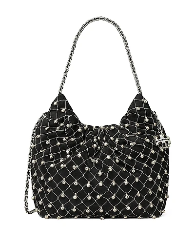 Tory Burch Fleming Mini Bell Embellished Suede Crossbody Bag