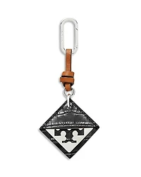 Tory Burch Hidden Logo Croc Embossed Leather Key Fob