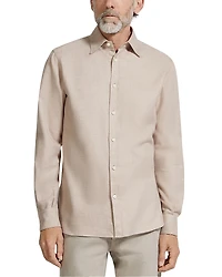 Zegna Long Sleeve Button Front Cotton Shirt