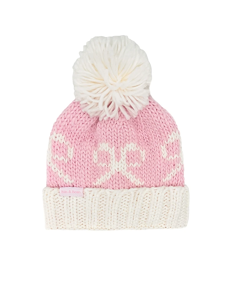 Bits & Bows Girls' Bow Bobble Hat - Big Kid