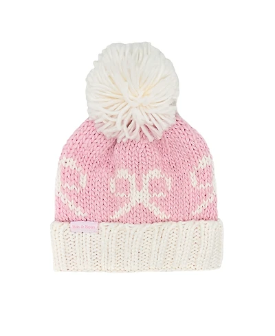 Bits & Bows Girls' Bow Bobble Hat - Big Kid