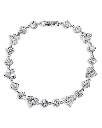 Nadri Le Bisou Cubic Zirconia Heart Line Bracelet