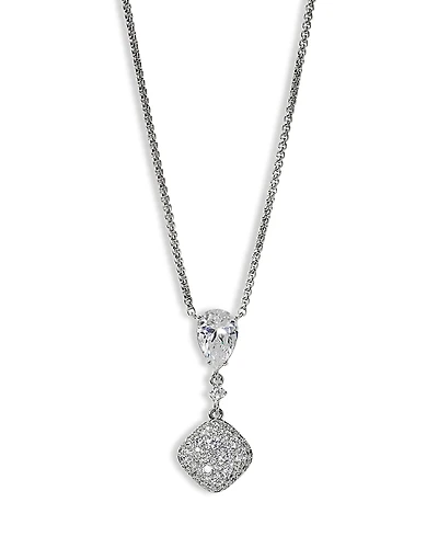 Nadri Crushed Cubic Zirconia Cushion Pendant Necklace, 16-18