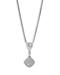 Nadri Crushed Cubic Zirconia Cushion Pendant Necklace, 16-18
