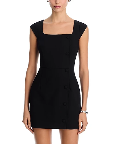 French Connection Azra Square Neck Twill Mini Dress
