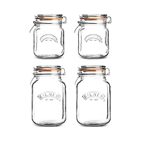 Kilner Square Clip Top Jars, Set of 4