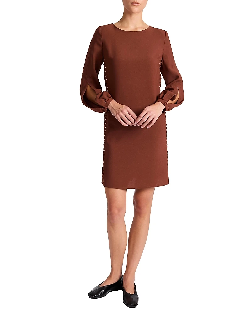 Santorelli Pauli Shift Dress with Grommet Detail