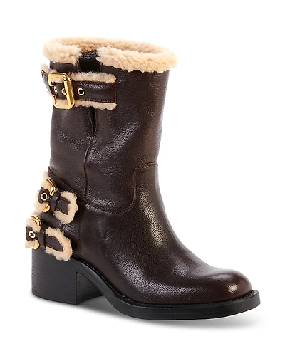 Chloe Women's Dakota Shearling Trim Ankle Boots