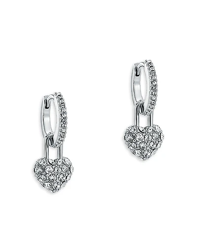 Ted Baker Pari Pave Crystal Padlock Huggie Drop Earrings, 0.5L