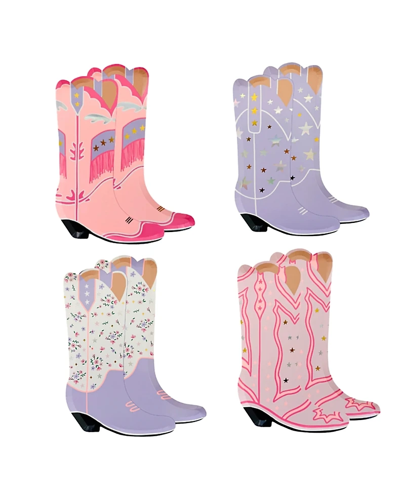 Jollity & Co. Pony Tales Cowgirl Boot Large Paper Plates, Set of 8