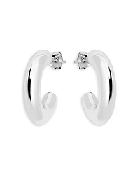 Aqua Chunky C Hoop Earrings - Exclusive