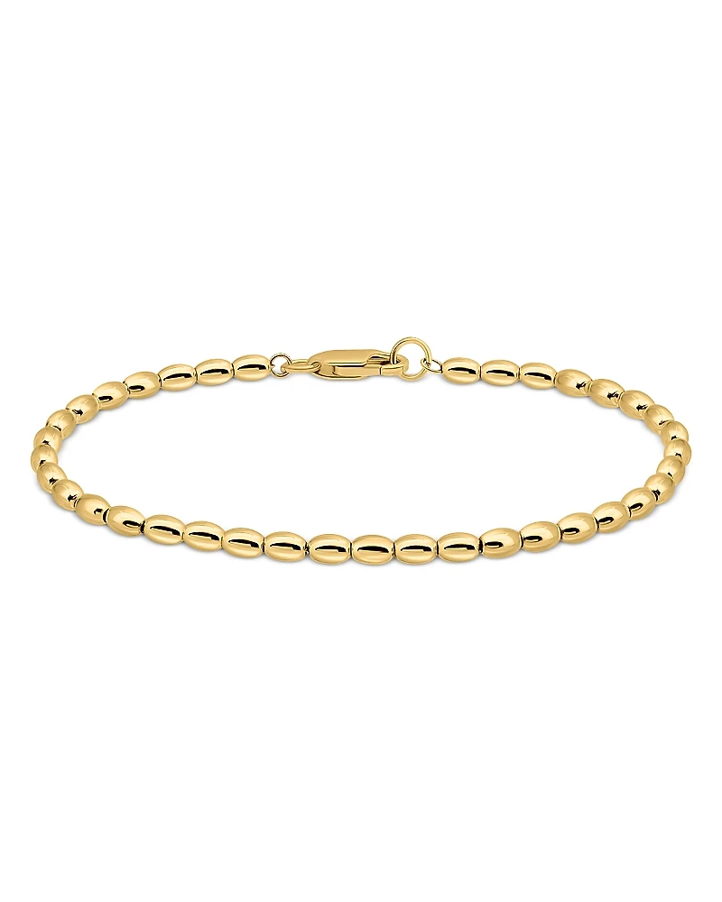 Aqua Oval Beaded Flex Bracelet - Exclusive