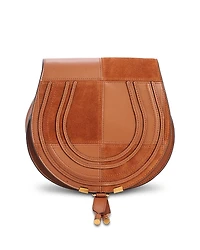 Chloe Marcie Checkered Leather & Suede Saddle Bag