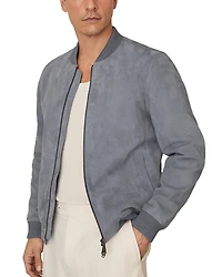 Reiss Burnham Long Sleeved Suede Bomber Jacket