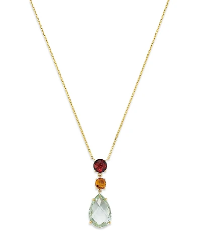 Bloomingdale's Fine Collection Prasiolite, Citrine & Garnet Pendant Necklace