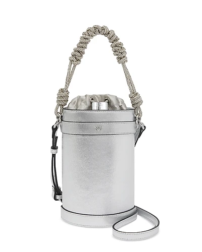 Pinko Mini Metallic Leather Bucket Bag