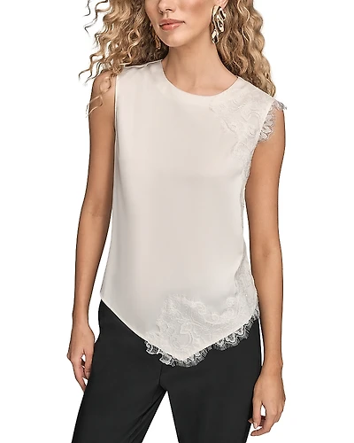 Donna Karan New York Lace Trim Top