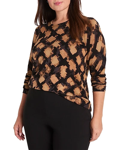 Nic+Zoe Plus Glowy Check Sweater