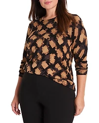 Nic+Zoe Plus Glowy Check Sweater