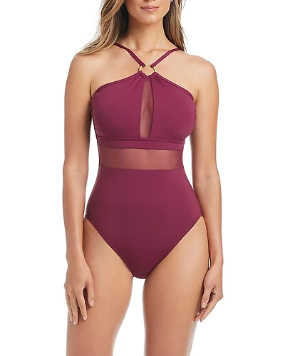 Bleu Rod Beattie Over The Shoulder Mio Ring One Piece Swimsuit