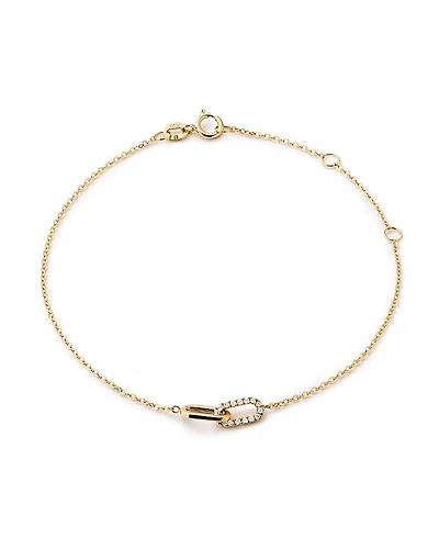 Ana Luisa Solid Yellow Gold Lab Grown Diamond Link Bracelet