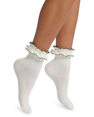 High Heel Jungle Sheer Frilly Ankle Socks