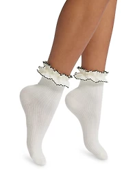High Heel Jungle Sheer Frilly Ankle Socks