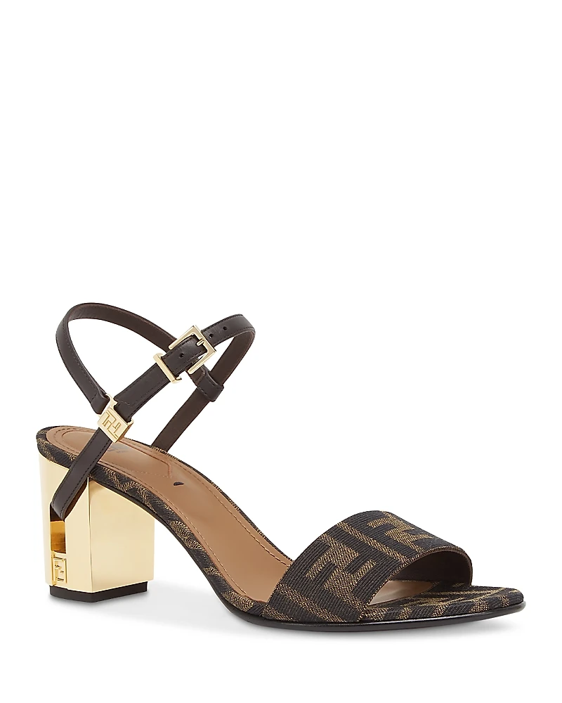 Fendi Women's Delfina Ff Jacquard Sandals