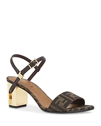 Fendi Women's Delfina Ff Jacquard Sandals