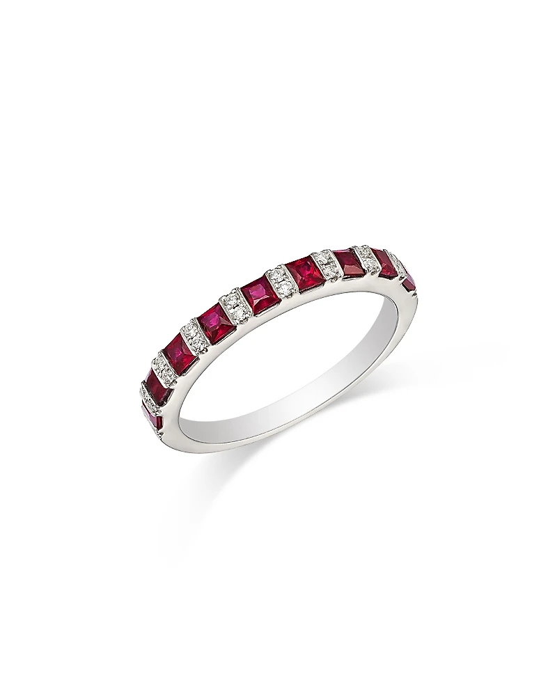 Bloomingdale's Fine Collection Ruby & Diamond Band Ring