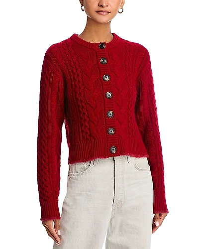 Re/Done Cable Knit Cardigan Sweater